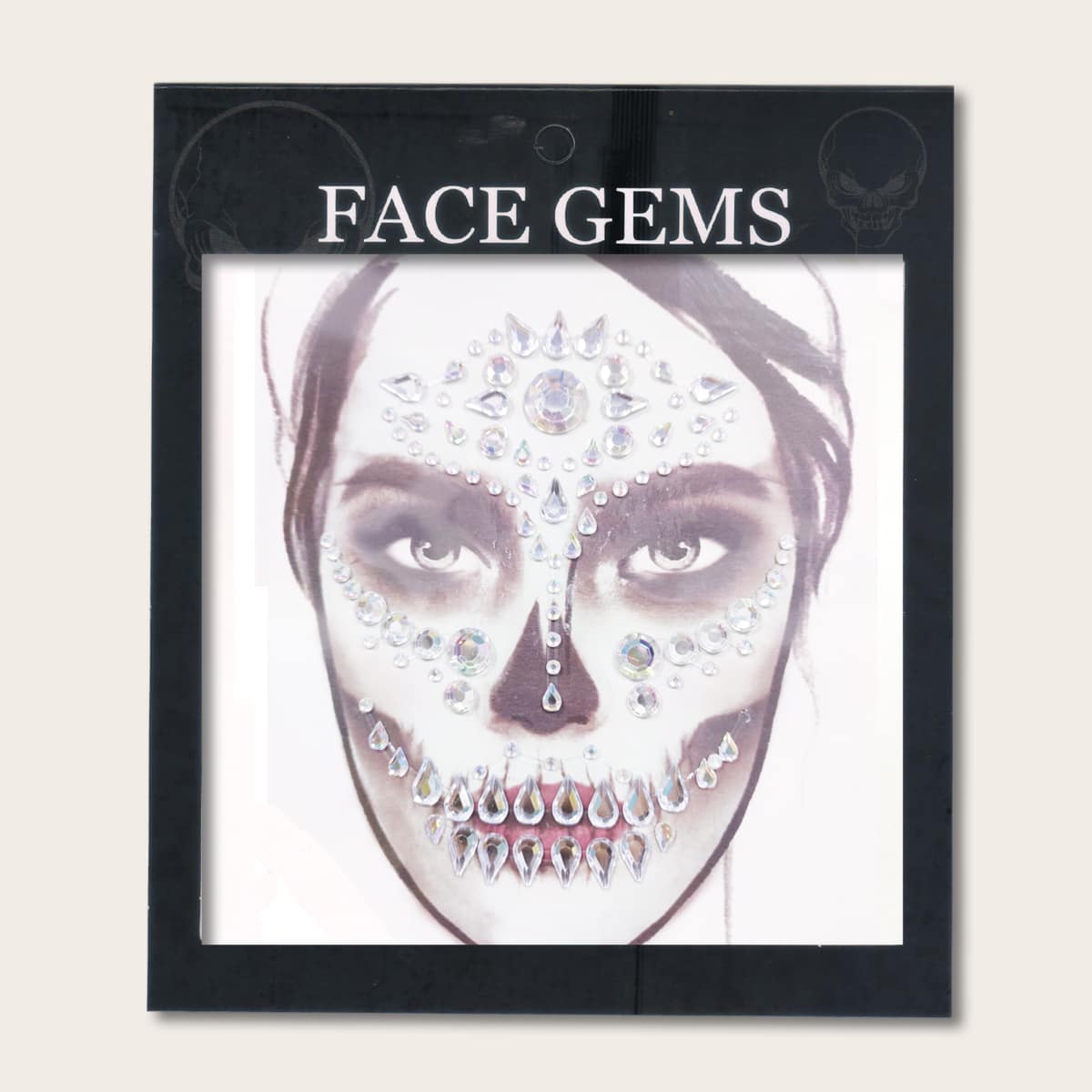 

1sheet Halloween Rhinestone Decor Eye Tattoo Sticker, White