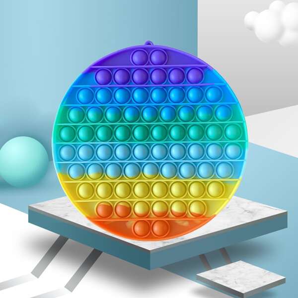 

1pc Round Push Pop Bubble, Multicolor