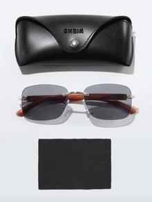 Men Rimless Fashion Glasses - Grey - View 2