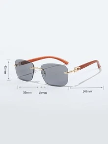 Men Rimless Fashion Glasses - Grey - View 3