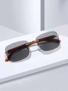 Men Rimless Fashion Glasses - Grey - View 4