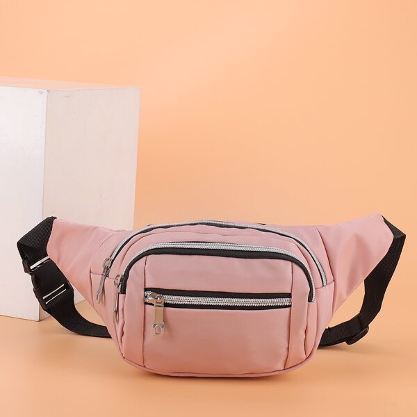 

Minimalist Multiple Compartment Fanny Pack, Pink