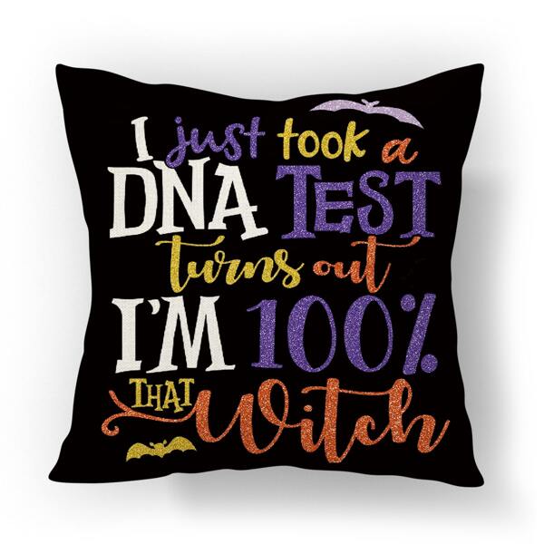 

Halloween Slogan Graphic Waterproof Cushion Cover Without Filler, Multicolor