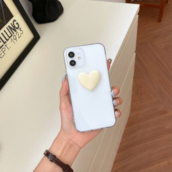 

Heart Pattern Phone Case, Clear