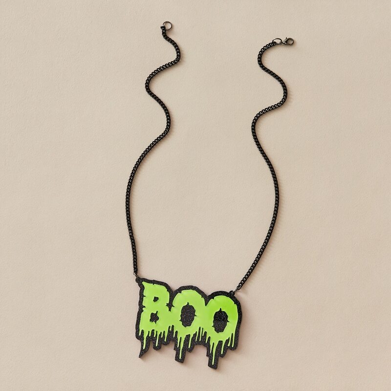 

Letter Design Chain Necklace, Black
