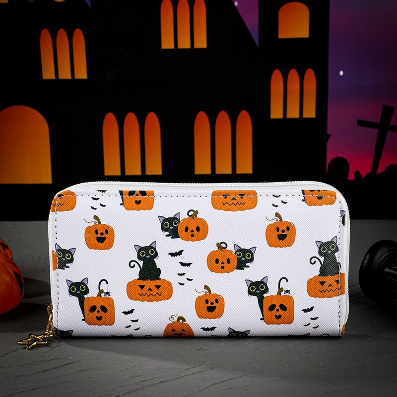 

Halloween Graphic Long Purse, Multicolor
