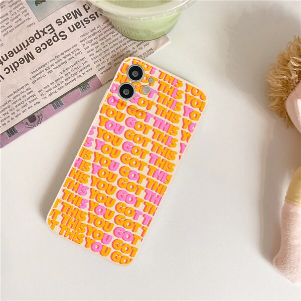

Slogan Graphic Phone Case, Multicolor