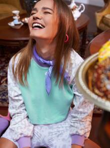 Bleach 豹紋插肩袖短款套頭衫 - 彩色 - 查看 2