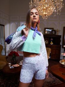 Bleach 豹紋插肩袖短款套頭衫 - 彩色 - 查看 5