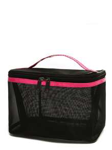 網紗化妝包 - 黑色 - 查看 3