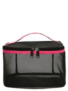 網紗化妝包 - 黑色 - 查看 5