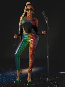 SHEIN SXY Áo nữ Lộ Lưng Buộc lại Snakeskin In Gợi cảm - Nhiều màu - Xem 3