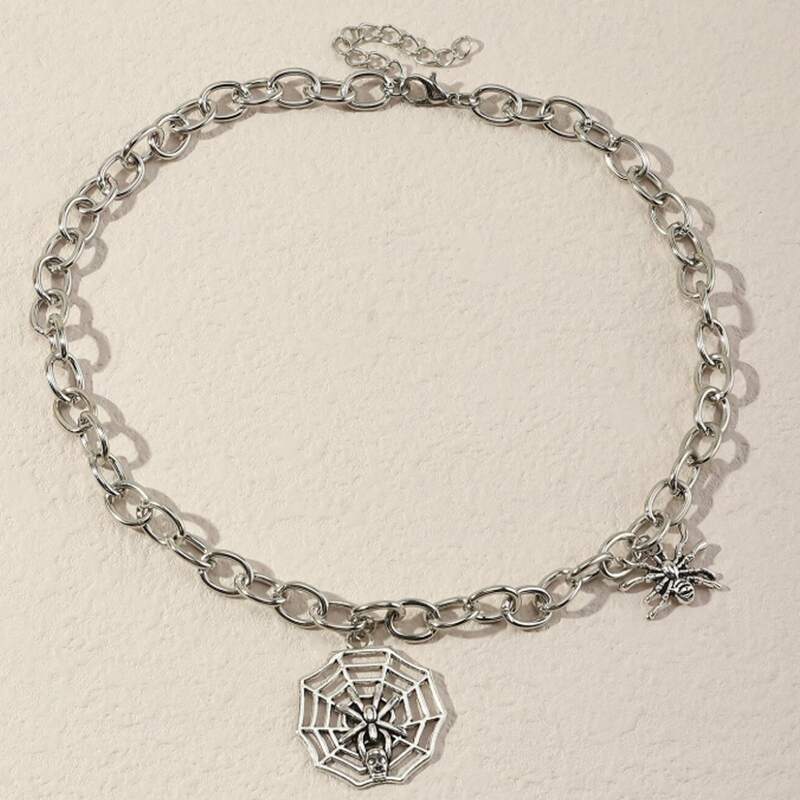 

Spider Decor Chain Necklace, Silver