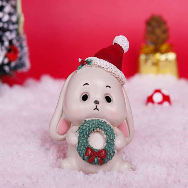 

1pc Christmas Rabbit Decoration Craft, White