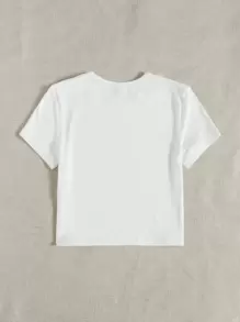 SHEIN EZwear Rib-knit Solid Tee