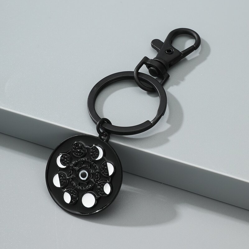 

Moon Graphic Keychain, Black and white