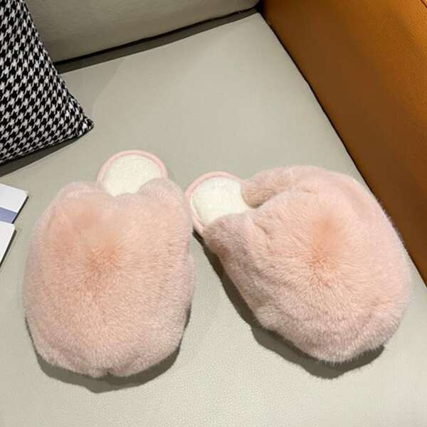 

Fluffy Home Slippers, Pink