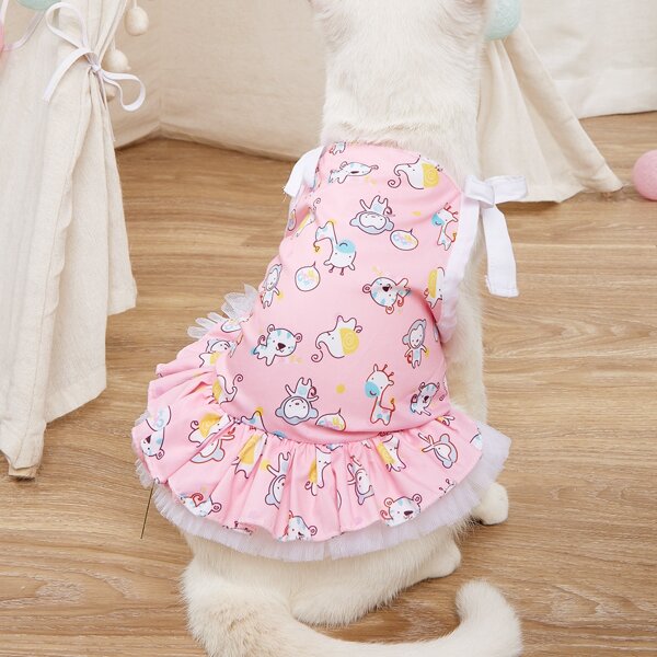 

Cartoon Graphic Pet Dress, Multicolor