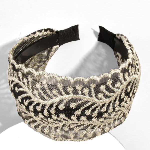 

Embroidery Wide Headband, Multicolor