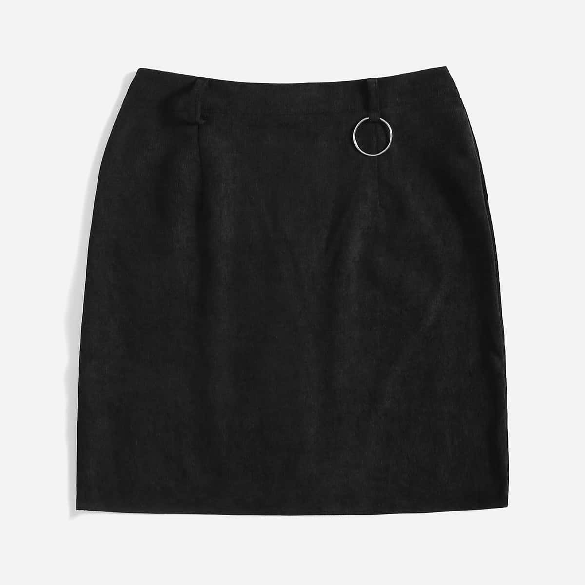 

Solid Ring Skirt, Black