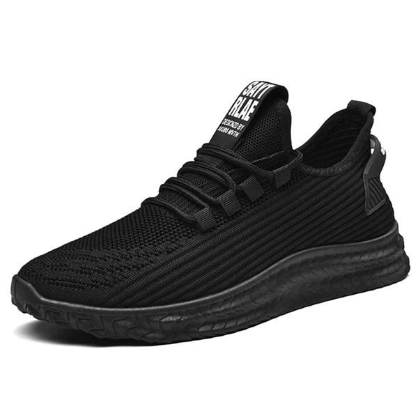 

Men Lace Up Design Letter Detail Sneakers, Black