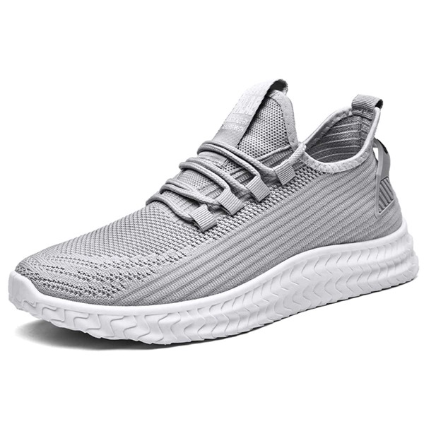 

Men Breathable Lace Up Design Sneakers, Grey