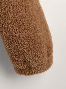 Muchica 纯色 3D 耳朵贴片泰迪熊连帽衫，长袖上衣