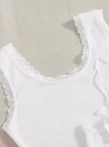 SHEIN 3 piezas Top de tirantes ribete con encaje - Blanco - Ver 4