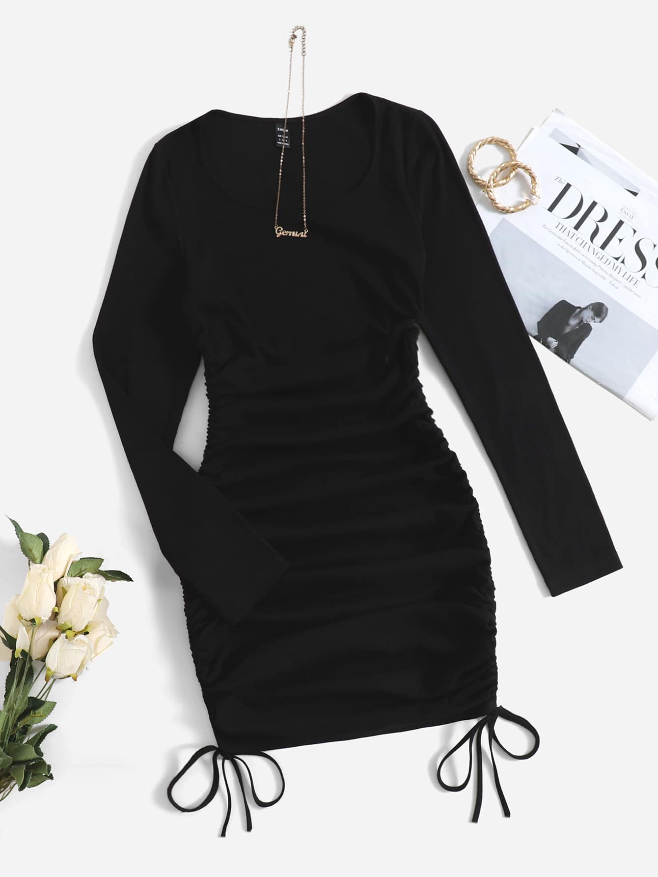 bodycon scoop neck dress