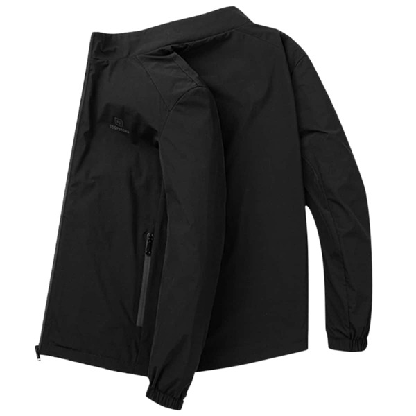 

Men Letter Graphic Zip Up Jacket, Black