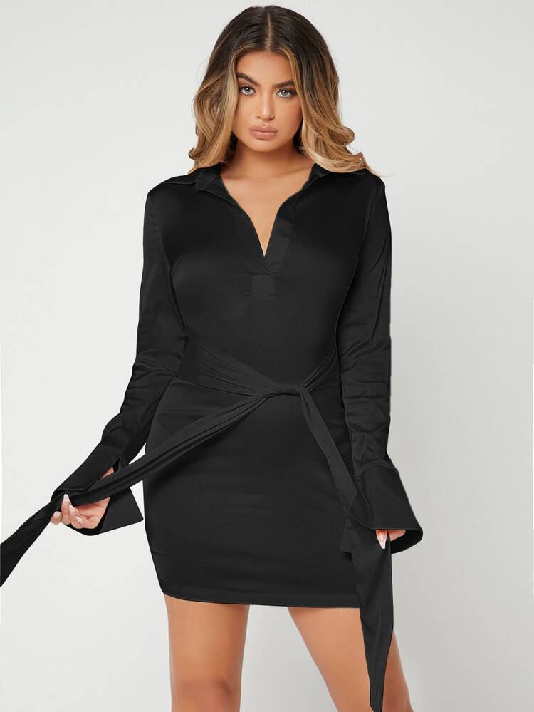 Tie Front Shirt Dress