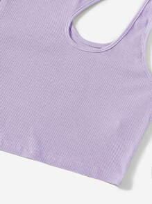 Muchica 2Pcs Solid Asymmetrical Neck Tank Top Workout Tops - Multicolor - View 4