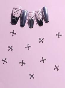 10 món trang trí móng tay nghệ thuật DIY, mặt dây chuyền, đá quý, phụ kiện làm móng - Màu xám đen - Xem 2