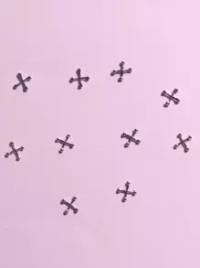 10 món trang trí móng tay nghệ thuật DIY, mặt dây chuyền, đá quý, phụ kiện làm móng - Màu xám đen - Xem 5