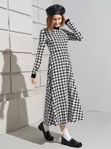 SHEIN Đầm Gái răng cưa Sẵn sàng - Đen và trắng - Xem 1