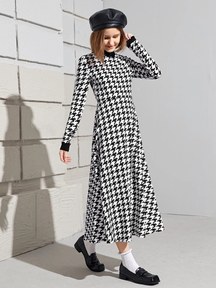 SHEIN Đầm Gái răng cưa Sẵn sàng - Đen và trắng - Xem 1