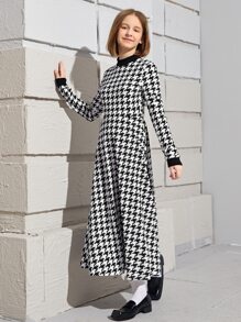 SHEIN Đầm Gái răng cưa Sẵn sàng - Đen và trắng - Xem 4