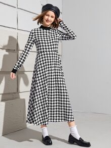 SHEIN Đầm Gái răng cưa Sẵn sàng - Đen và trắng - Xem 5