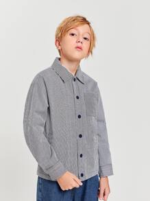 SHEIN 男孩單排扣條紋夾克