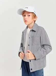 SHEIN 男孩單排扣條紋夾克