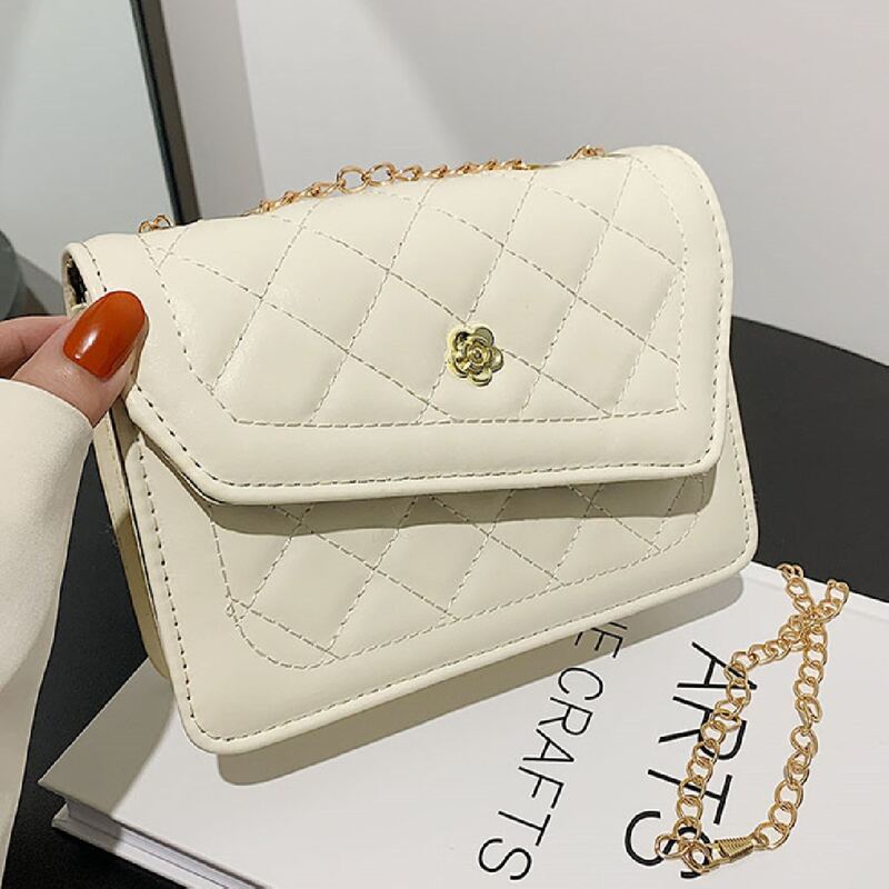 

Quilted Flap Shoulder Bag, White