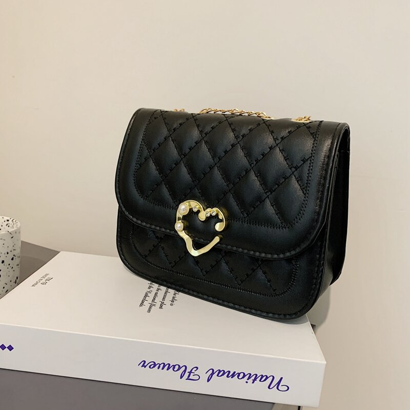

Quilted Flap Shoulder Bag, Black