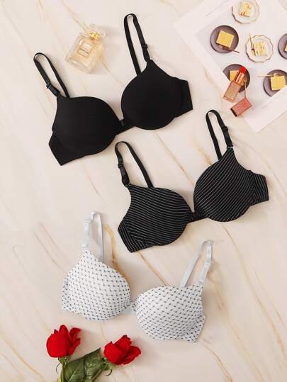 Push Up trägerloser BH Set 3 Päcke