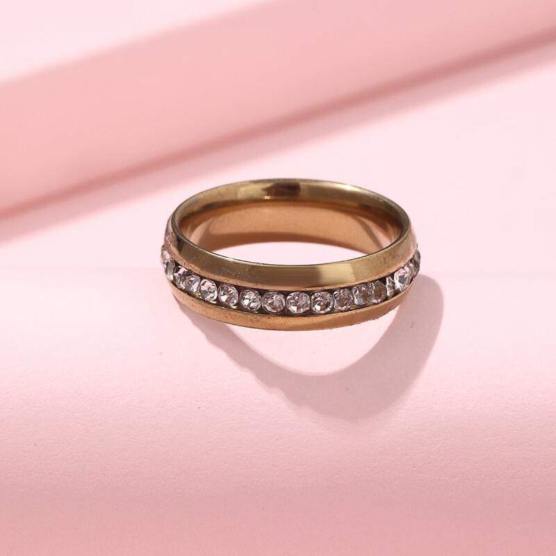 

Rhinestone Decor Ring, Gold