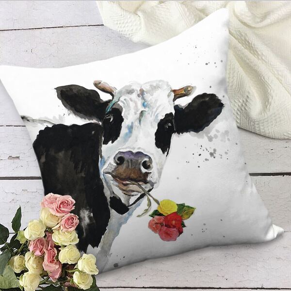 

Cow Print Cushion Cover Without Filler, Multicolor