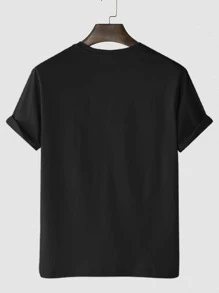 Manfinity Men Japanese Character And Floral Print Tee - Black - View 2