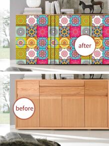 10pcs Mandala Pattern Wall Sticker Rama Decoration - Multicolor - View 6