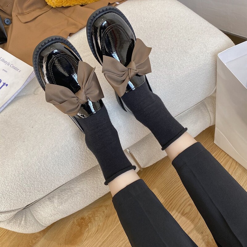 

Bow Decor Slip On Loafers, Black