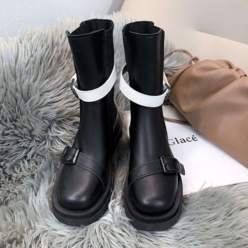 

Buckle Decor Chelsea Boots, Black