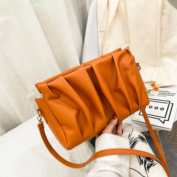 

Minimalist Ruched Bag, Orange